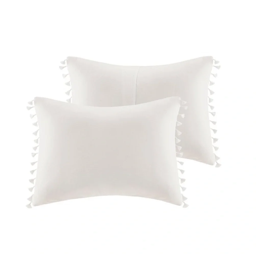 MADISON PARK NWT 3pc dual cotton duvet cover set -white -full/queen